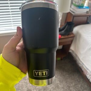 Yeti Black and Silver Travel Mug
